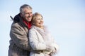 Senior Couple Embracing In Park Royalty Free Stock Photo