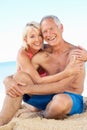 Senior Couple Enjoying Beach Holiday Royalty Free Stock Photo