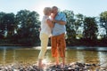 Senior couple enjoying a healthy and active lifestyle outdoors in summer