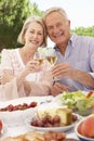 Senior Couple Enjoying Outdoor Meal Together Royalty Free Stock Photo