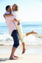 Senior Couple Enjoying Romantic Beach Holiday Royalty Free Stock Photo