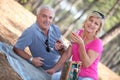 Senior couple enjoying romantic picnic Royalty Free Stock Photo