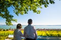 Senior couple enjoying view on Bodensee
