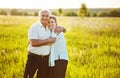 Senior couple in a field