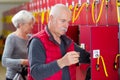 senior couple in fitness club locker room Royalty Free Stock Photo