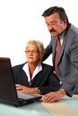 Senior Couple In Front Of Computer Royalty Free Stock Photo