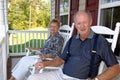 Senior couple on front porch