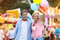 Senior couple at the fun fair Royalty Free Stock Photo