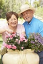 Senior Couple Gardening Together Royalty Free Stock Photo