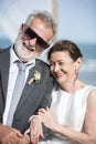 Senior couple getting married at the beach Royalty Free Stock Photo