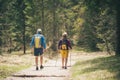 A senior couple goes on a hiking trip in the German Alps