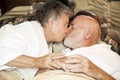 Senior Couple Goodnight Kiss Royalty Free Stock Photo
