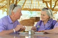 Senior couple having lunch Royalty Free Stock Photo