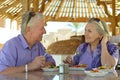 Senior couple having lunch Royalty Free Stock Photo