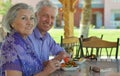 Senior couple having lunch Royalty Free Stock Photo