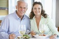 Senior Couple Having Lunch At A Restaurant Royalty Free Stock Photo