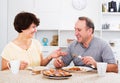 Senior couple having lunch together Royalty Free Stock Photo