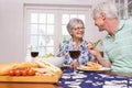 Senior couple having lunch together Royalty Free Stock Photo