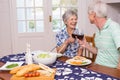 Senior couple having lunch together Royalty Free Stock Photo