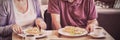 Senior couple having lunch together Royalty Free Stock Photo