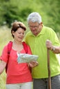 Senior couple on a hiking day Royalty Free Stock Photo