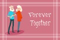 Senior Couple Hold Hands Forever Together Grandparents Day Greeting Card