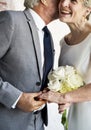 Senior Couple Holding Hands Together Cheerful Royalty Free Stock Photo