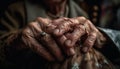 Senior couple holding hands, wedding rings symbolize lifelong love and commitment generated by AI Royalty Free Stock Photo