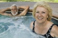 Senior Couple in Hot Tub portrait. Royalty Free Stock Photo