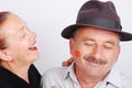 Senior couple kiss situation Royalty Free Stock Photo