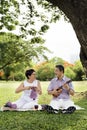 Senior Couple Leisure Outside Concept Royalty Free Stock Photo