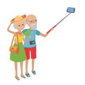 Senior couple makes selfie