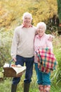 Senior Couple Outdoors With Picnic Basket Royalty Free Stock Photo