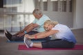 Senior couple performing stretching exercise Royalty Free Stock Photo