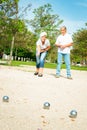 Senior Couple Playing Boule