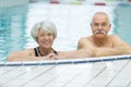 Senior couple in pool