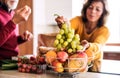 Senior couple preparing food in the kitchen. Royalty Free Stock Photo