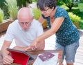 Senior couple preparing vacation trip Royalty Free Stock Photo