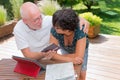 Senior couple preparing vacation trip Royalty Free Stock Photo