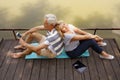 Senior couple relaxing outdoor