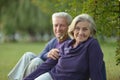 Senior couple resting outdoors Royalty Free Stock Photo