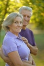 Senior couple resting outdoors Royalty Free Stock Photo