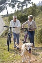 Senior couple riding a bike