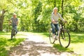 Senior Couple Riding Bikes Royalty Free Stock Photo