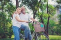 Senior Couple Riding Bikes In Park Royalty Free Stock Photo