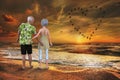 Senior Couple, Sex, Love, Romance, Nature Royalty Free Stock Photo