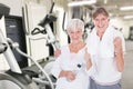 Senior Couple Showing Thumb Up Gesture At Gym Royalty Free Stock Photo