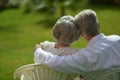 Senior couple sitting Royalty Free Stock Photo