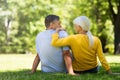 Senior Couple Sitting In Park Royalty Free Stock Photo