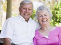 Senior couple smiling at camera Royalty Free Stock Photo